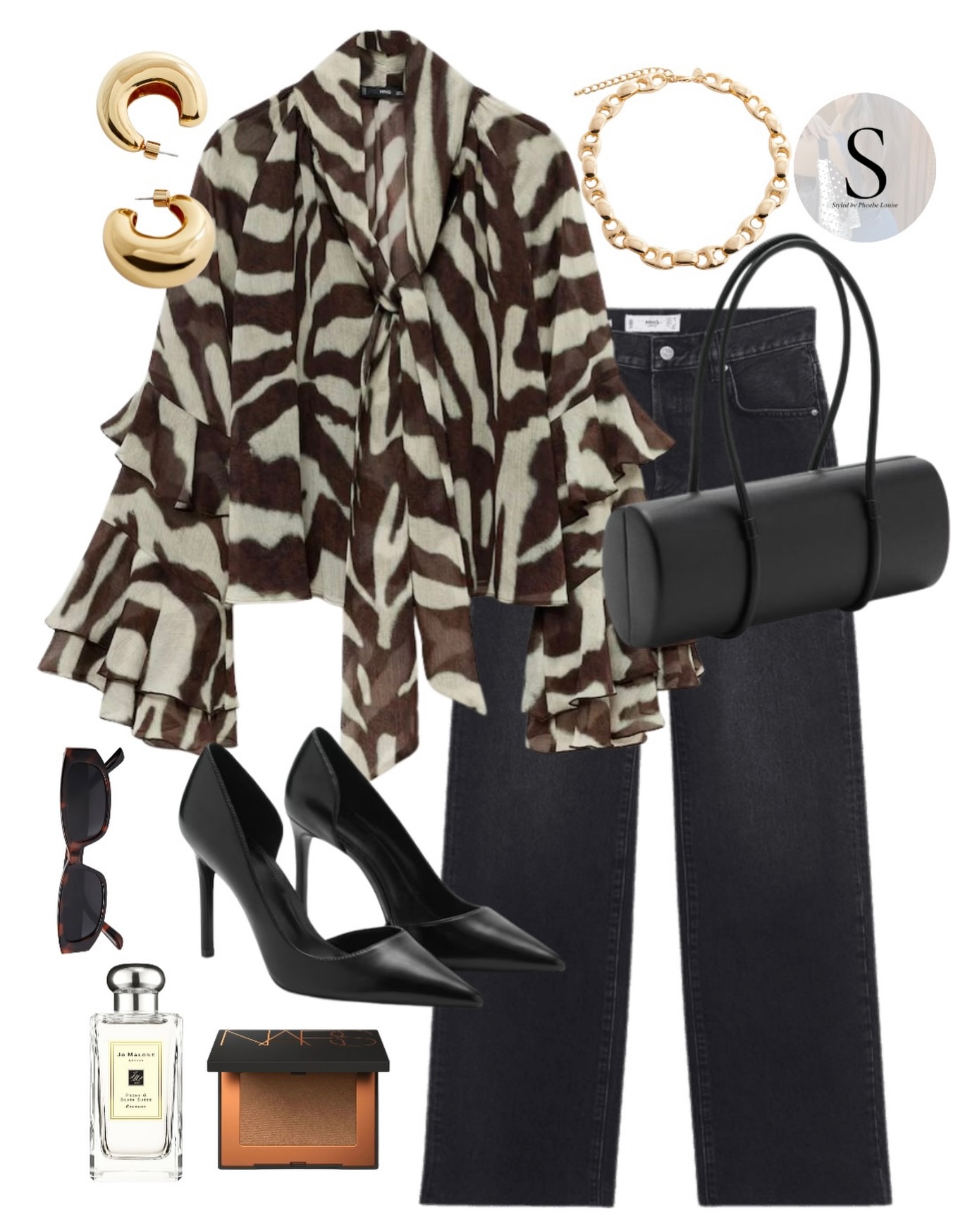 A Zebra-Print Blouse and Black Denim: Statement Pattern with a Sharper Edge